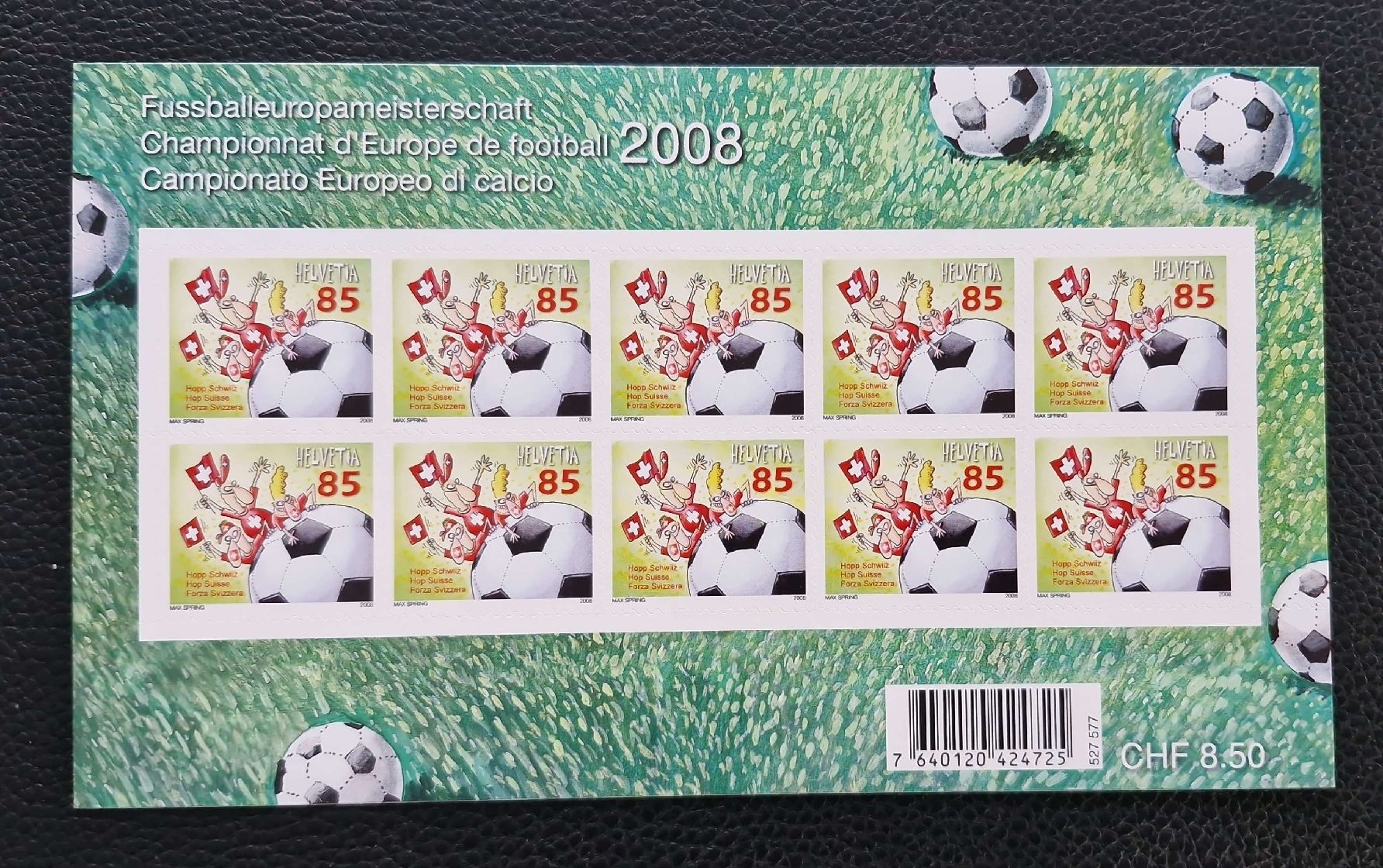 Alle Briefmarken: Fussballeuropameisterschaft Briefmarkenbogen 2008 postfrisch – Neu (gemäss Beschreibung) aus Frauenfeld von Kasico
