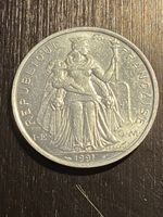 Polynésie Française, 5.- Fr 1991 aluminium