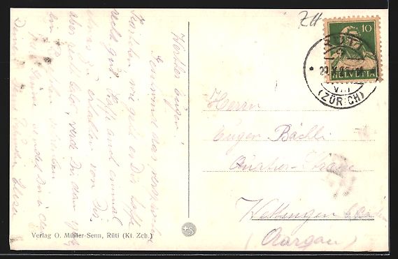 Cartoline postali: Rüti /ZH, Teilansicht mit Strassenparti – Usato da Berlin venduto da bartko-reher 1