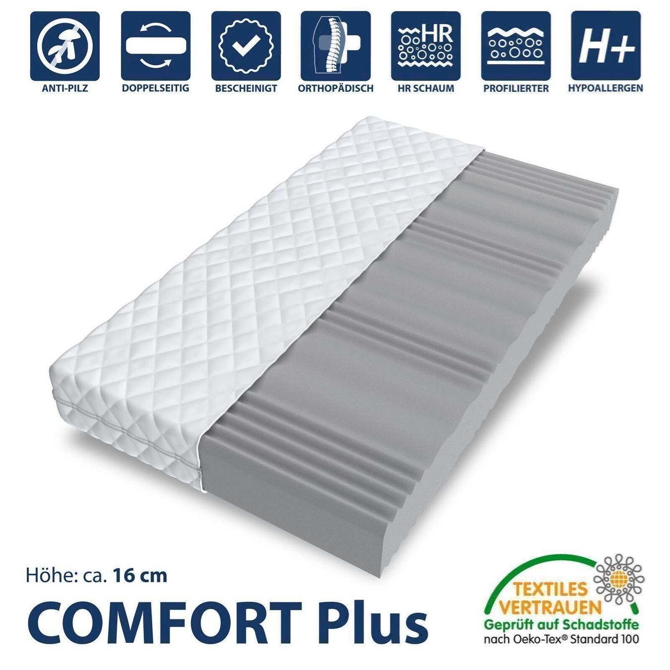 Materassi: FDM COMFORT Plus H3 140x200 Matratze – Nuovo e nell'imballaggio originale da Bottighofen venduto da zaap