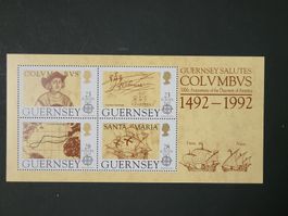1992, Guernsey  -  Blockausgabe Columbus 1492 - 1992