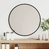 Wandspiegel Schwarz 40 cm Rund, Gratisversand