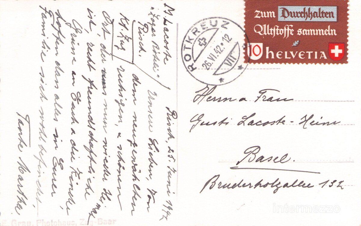 Cartes postales: Risch ZG // 1942 Dorf Zugersee – D'occasion à Basel par intermezzo12 1