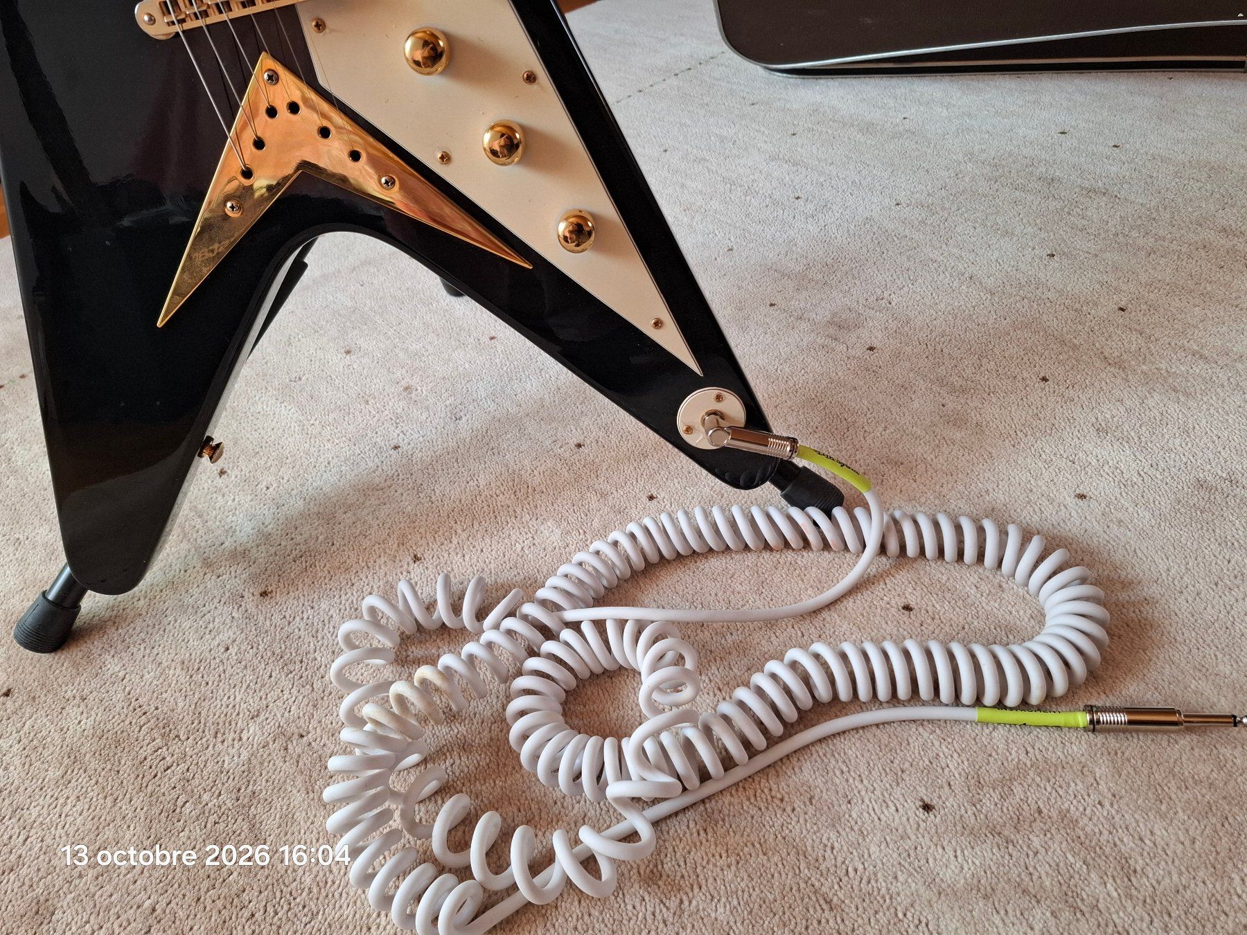 Strumenti musicali: Brian by Bacchus Flying V Black / Gold + coffre + câble – Usato da Yverdon-les-Bains venduto da Dan00 2