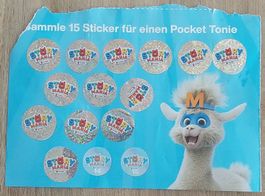 Migros Story Mania Sticker volle Karte 15 Sticker für Tonie