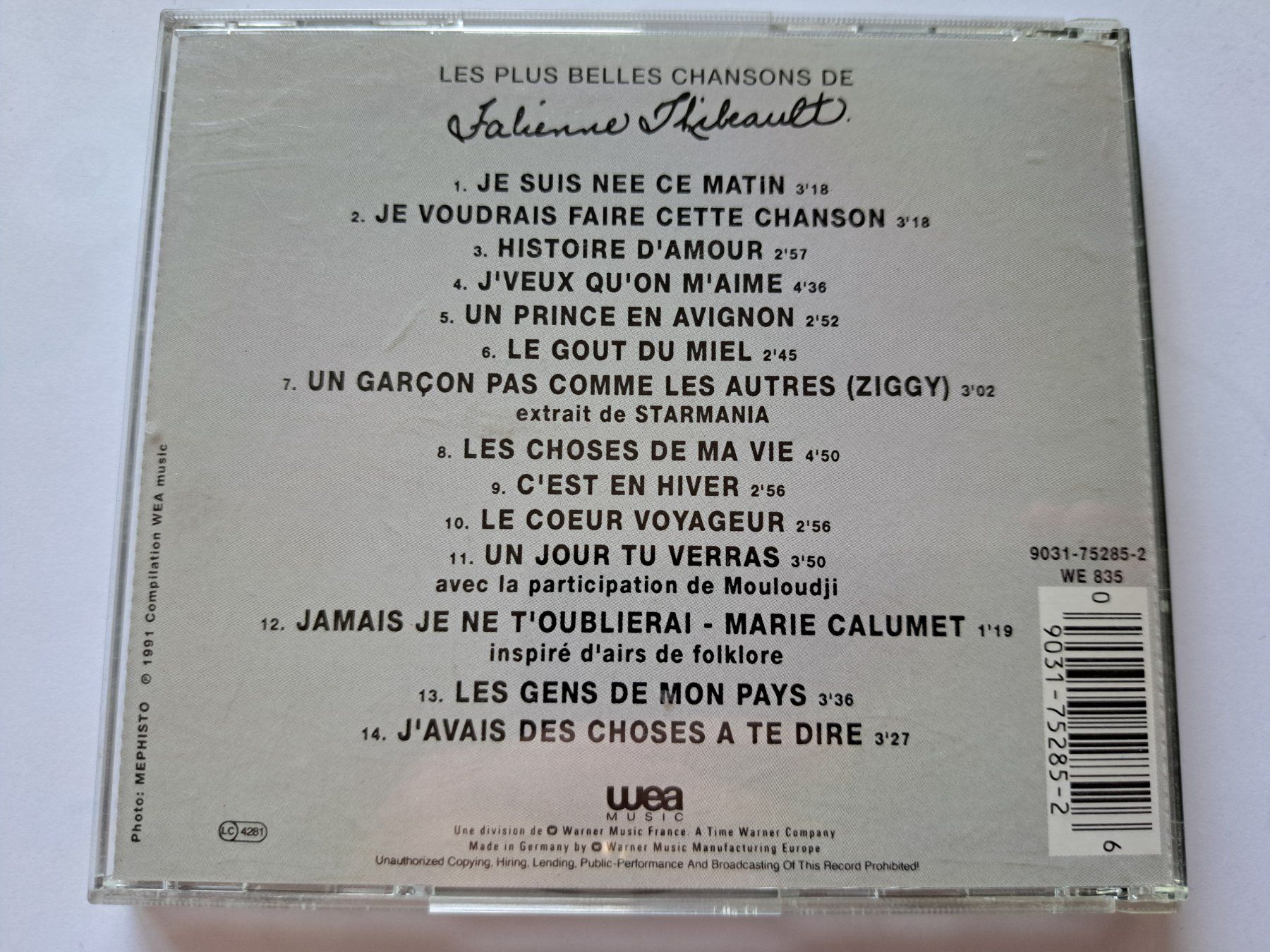 CD: Cd Les plus belles chansons de Fabienne Thibeault  – Usato da Pully venduto da bro_n52j 1