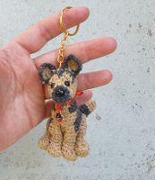 Amigurumi Schlüsselanhänger mit Hund Schäferhund 