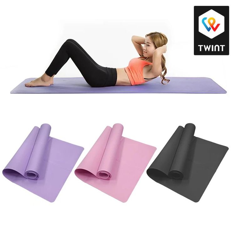 Tapis De Yoga 4 Mm – Antidérapant, 183 X 60 Cm, En TPE, Avec Sangle De Transport, Plusieurs Couleurs