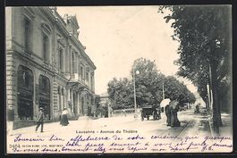 AK Lausanne, Avenue du Théâtre, 1903