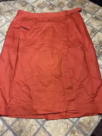 Esprit chic gonna media di lino-tg M/L-colore terracotta