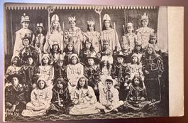 Alte Postkarte historische Kindergruppe ev Kinderfestzug