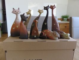 9 Fermano - Katzenfiguren, div. Grössen, Katzen,