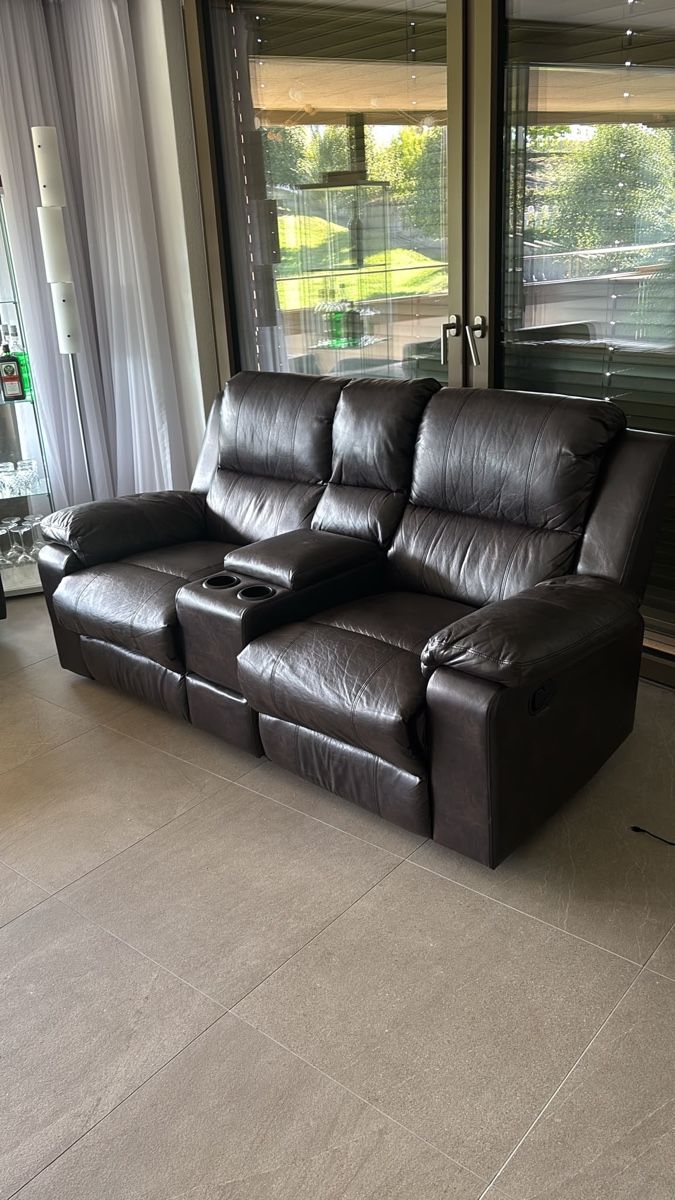 Divani: Kunstledersofa dunkelbraun mit Relaxfunktion – Usato da Sins venduto da sev_7hng