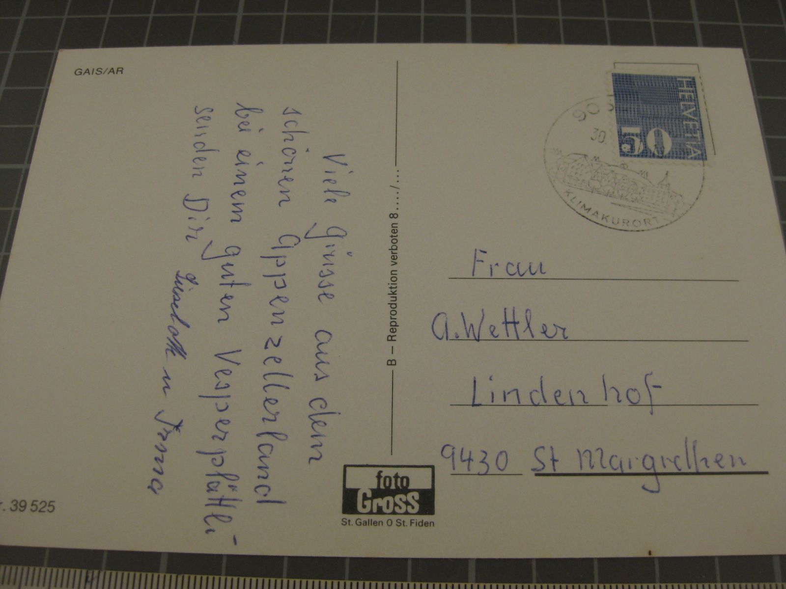 Cartoline postali: Gais mit Zug – Usato da Malters venduto da Marosko 1