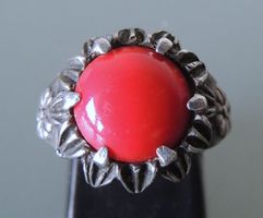 Silber 830 Fingerring mit einem Imitatstein aus Glas