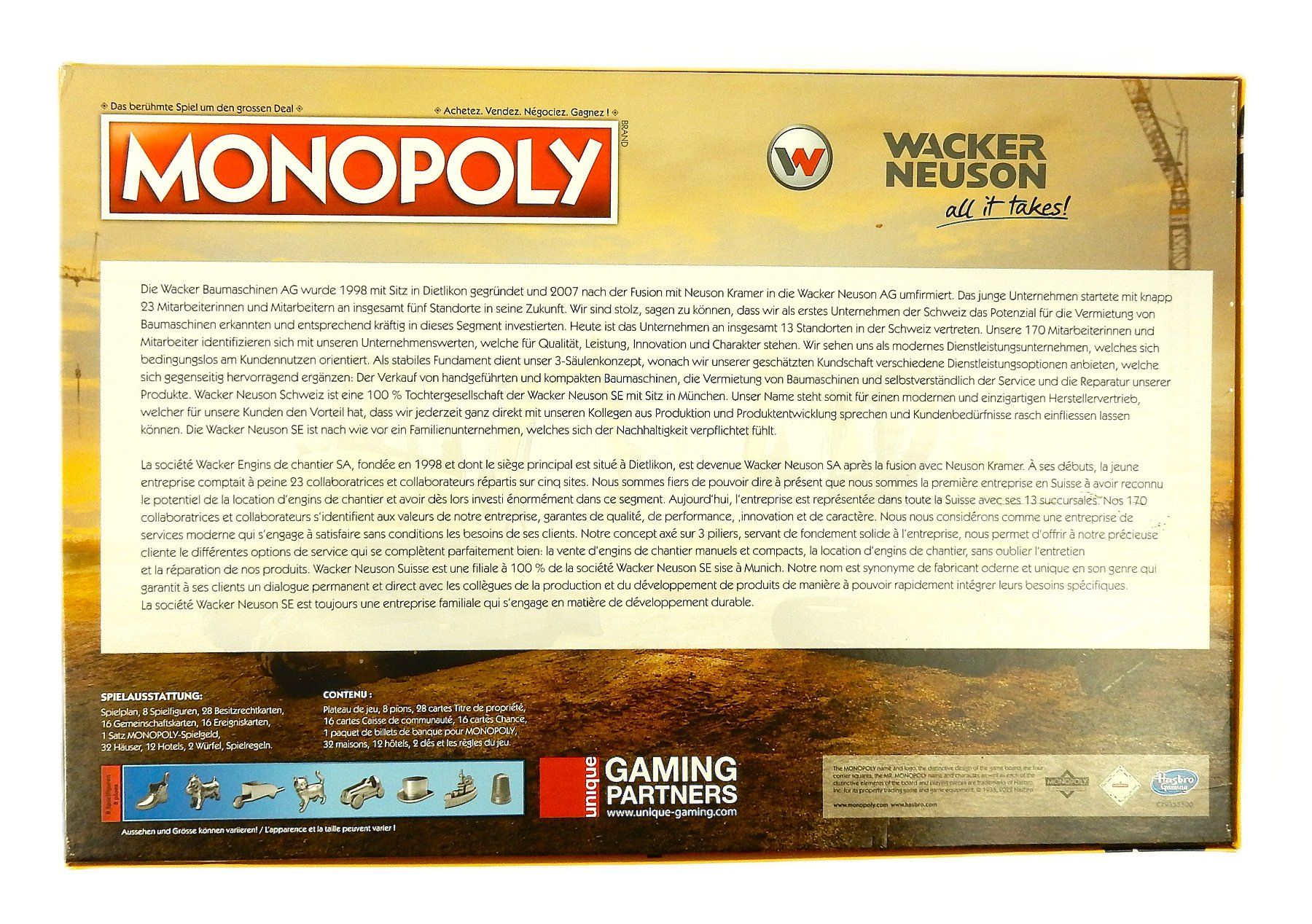 Hasbro Giochi: Sonderedition Monopoly « Wacker Neuson » - 2022 – Nuovo e nell'imballaggio originale da Alpnach Dorf venduto da Reloved24 3