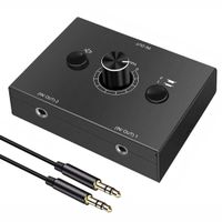 Audio-Umschalter 3,5 mm, 2 Geräte, mit Lautstärkeregler