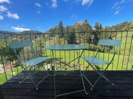 Bistro-Set mint: Balkontisch mit 2 Klappstühlen