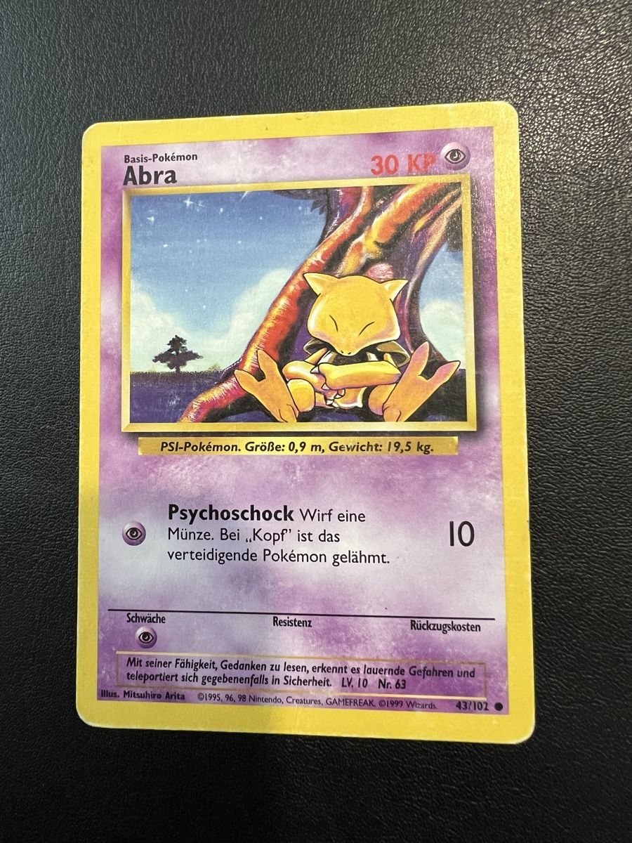 Pokémon Sammelbilder & Trading cards: Pokemonkarte Abra Base set Deutsch – Gebraucht aus Willisau von Neiro77