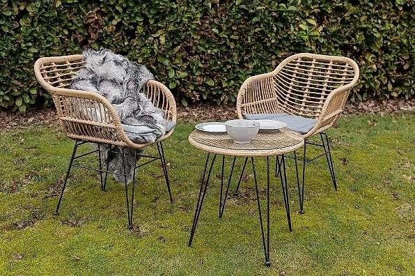 Set di tavolo e panche: Gartentisch & Stühle Balkon 3er Set Rattan – Nuovo e nell'imballaggio originale da Flawil venduto da vivalacasa 4