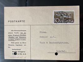 Schweiz 1944 Postkarte 10 Luftpost Haefeli DH 3 Vollstempel