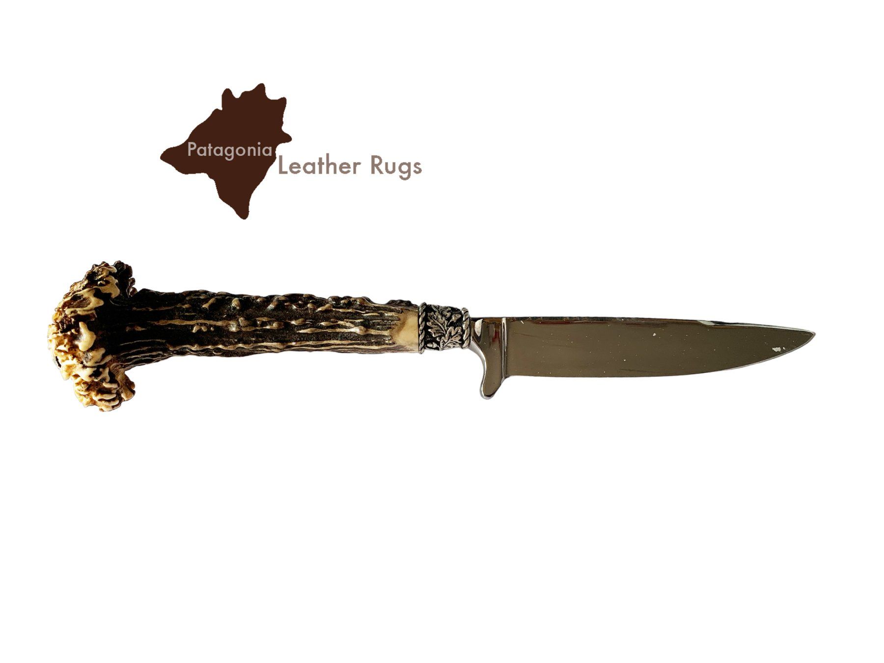 Accessori: Messer mit Griff aus echtem Hirschgeweih mit Lederscheide – Nuovo e nell'imballaggio originale da Arbedo venduto da patagonialeatherrugs 3
