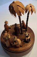ERZGEBIRGE KRIPPEN-SPIELUHR STILLE NACHT HOLZ VOLKS­KUNST  W
