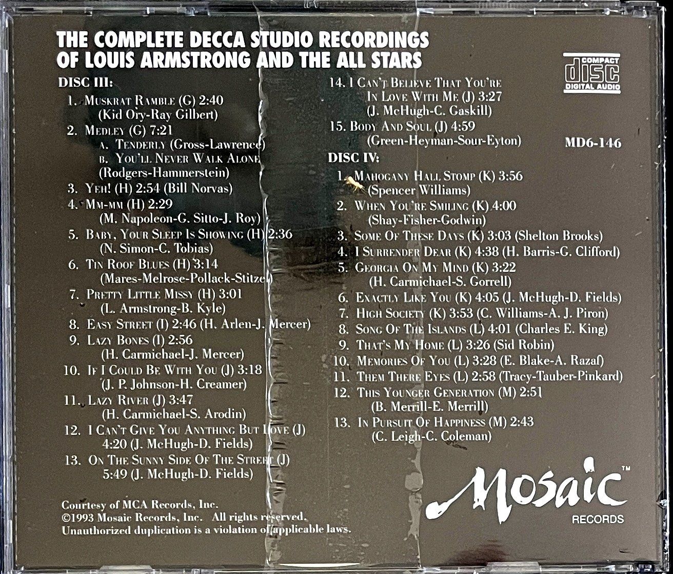 CDs: Louis Armstrong 6 CD's Box - The Complete Decca Studio Recor – Neu und originalverpackt aus Savagnier von Ne2065 3