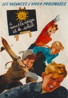 VACANCES D'HIVER NEIGE SOLEIL 1941 Affiche originale