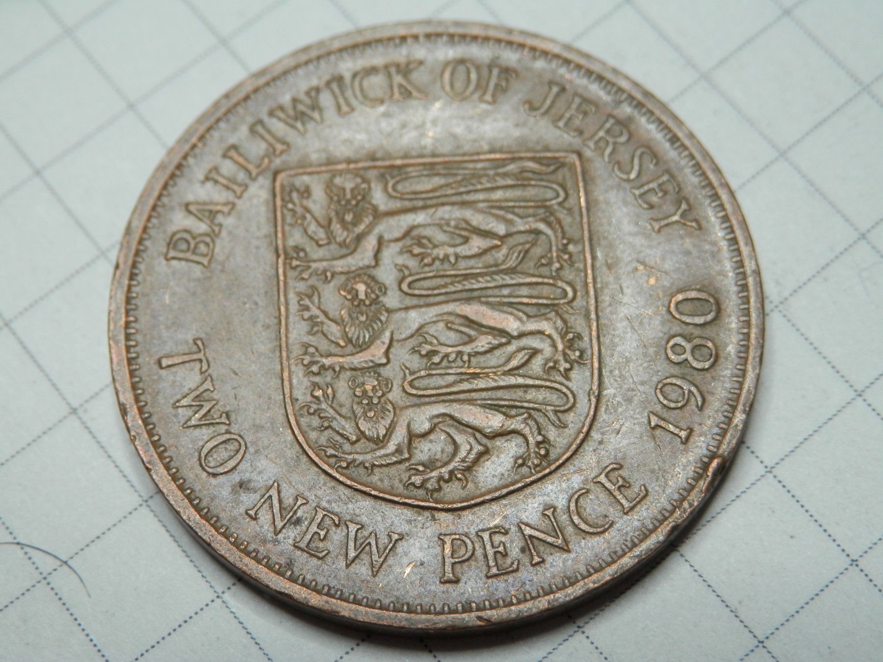 Tutti le monete: Jersey  2 New Pence, 1980 – Usato da Weiach venduto da weiach81 1