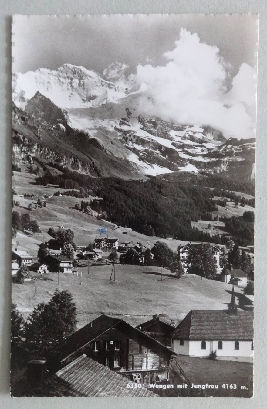 Cartoline postali: Wengen mit Jungfrau 4163 m – Usato da Fétigny venduto da Billy2miny