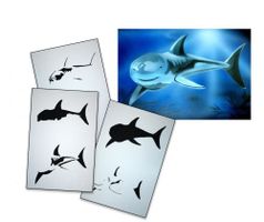 SALE => Step by Step Airbrush-Schablone Hai