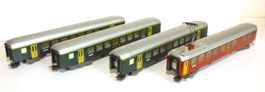 3+1 Märklin H0 Metal Personen+Restaurantwagen der SBB