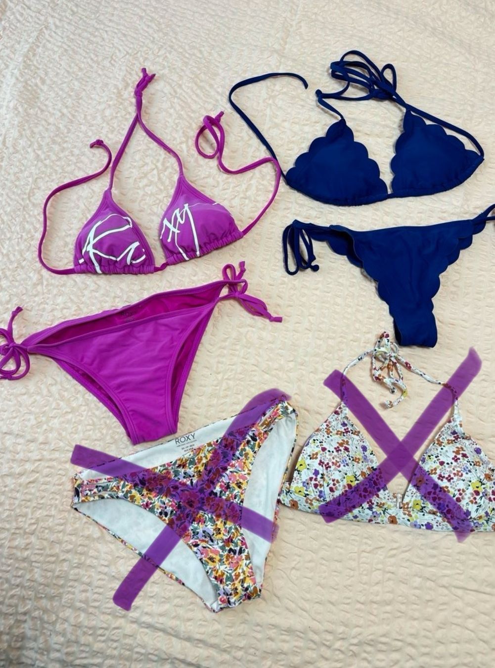 Roxy Badekleider & Bikinis: Bikini, S, 36, 2-er Set, Roxy pink, blau – Neu (gemäss Beschreibung) aus Wilen b. Wil von carpediem25