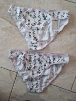 Damen Slip 2er Pack Blumenmuster Weiss Grösse M, esmara