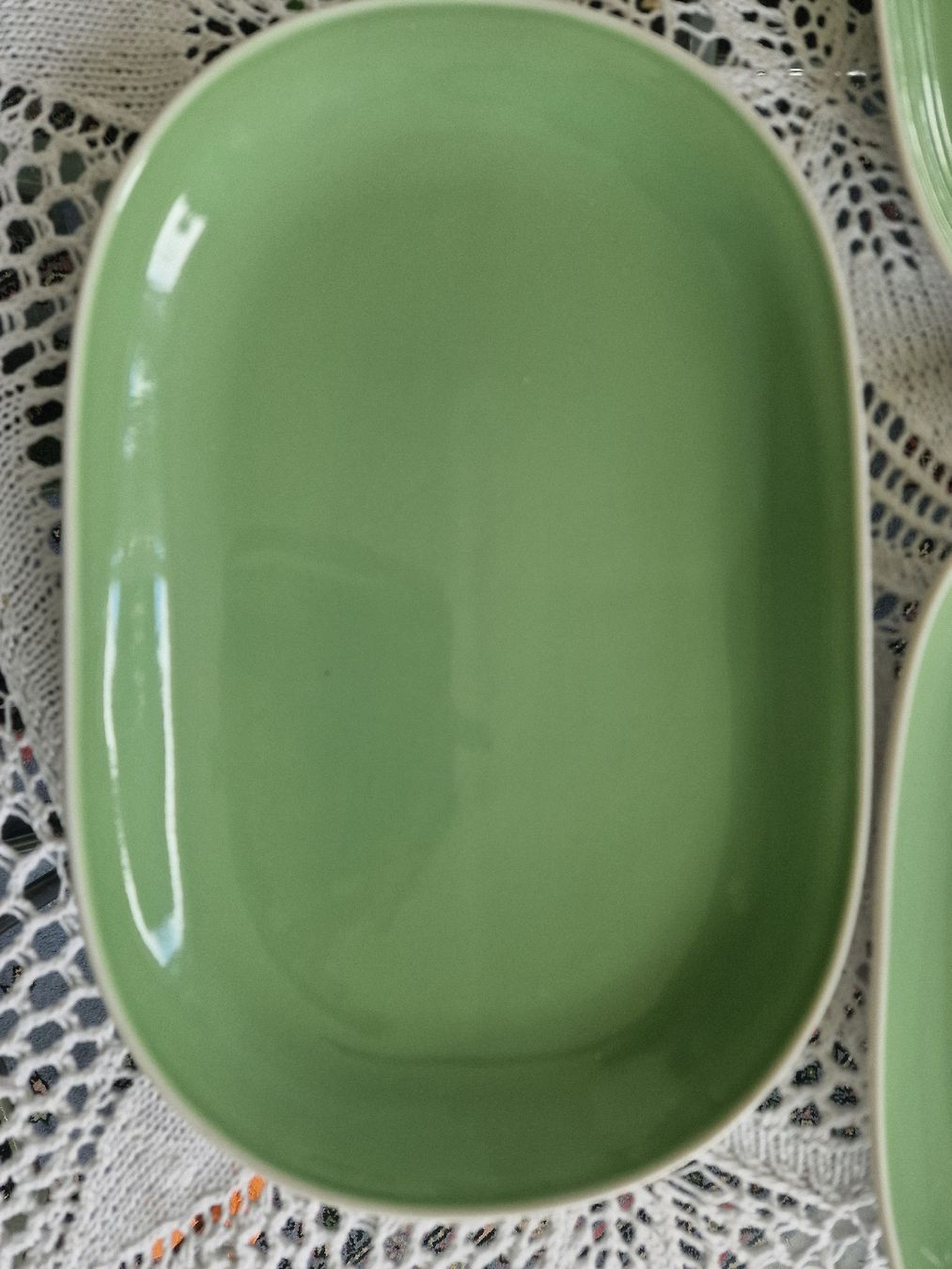Rössler Piatti di portata: 3x plat ovale rössler vert vintage – Usato da versoix venduto da 928 1