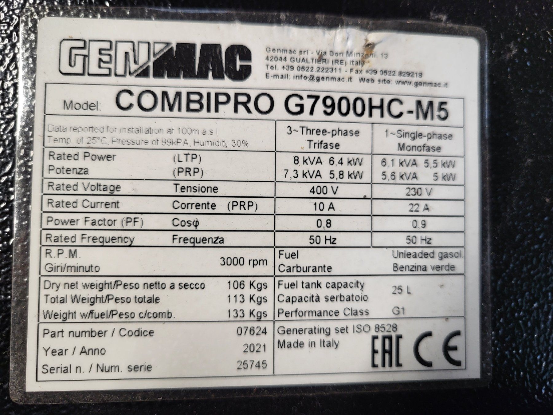Generatori di corrente: Genmac Generator G7900HC-M5 230-400V – Nuovo e nell'imballaggio originale da Ilanz venduto da garageallenspach 2