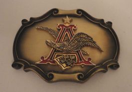 Gurtschnalle Rain Tree 1978 Made in USA, Metallguss Handarb.