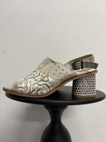 Charme Routard Sandalen Gr. 37 Leder grau silber