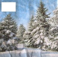 Serviette trees in snow (w553) 2Stk.