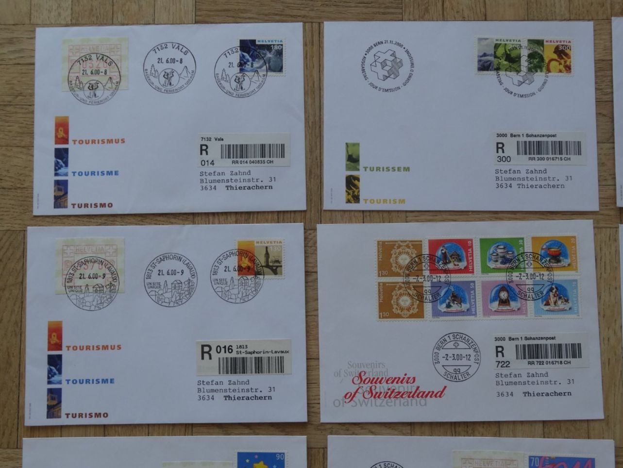 Tutti i francobolli: Timbres   Lot  (B)  9x   2000 – Usato da Romanel-sur-Lausanne venduto da Swift13 1