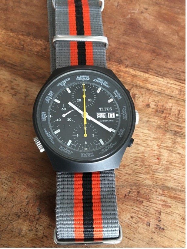 Orologi: TITUS Chronograph PVD Valjoux 7750 – Usato da Zürich venduto da Ruggerove 2