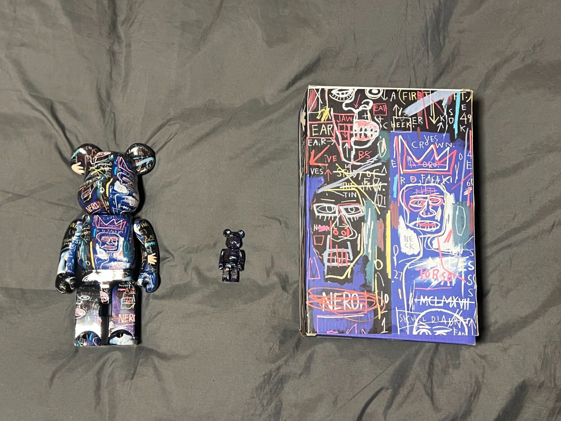 Statuette: Baebrick Jean-Michel Basquiat 400% / 100% – Nuovo e nell'imballaggio originale da Boppelsen venduto da vanrijn 1