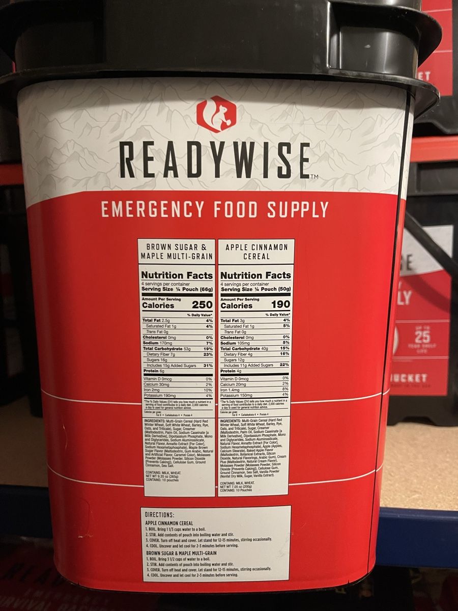 Lebensmittel & Spezialitäten: ReadyWise Notvorrat Eimer 120 Portionen Frühstück neu – Neu und originalverpackt aus Rodersdorf von fris01 2