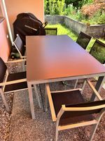 Gartentisch mit 8 Stühlen Aluminium/Textil dunkelgrau