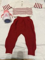 Baby Strick Set(6-9 Monat), Rot/Weiss, Neu