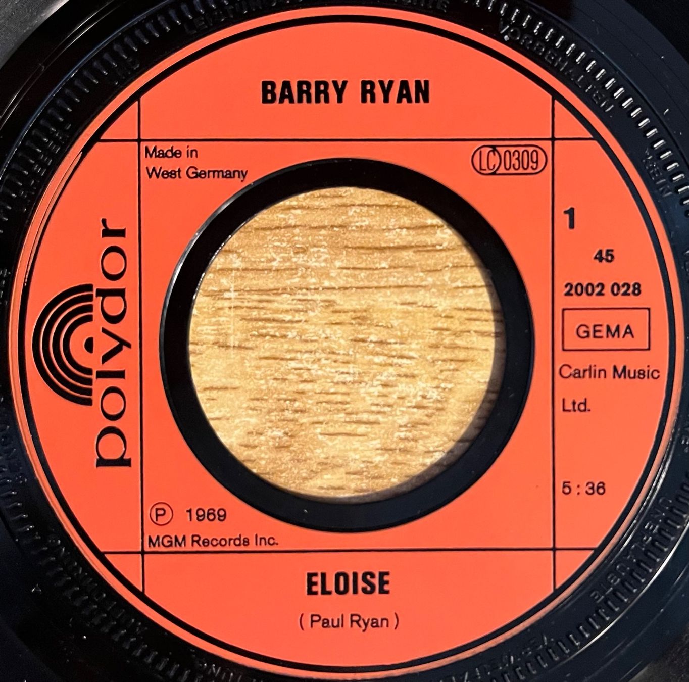 Vinyles: BARRY RYAN - ELOISE / LOVE IS LOVE – D'occasion à Bussigny par vinyl-pas-cher 2