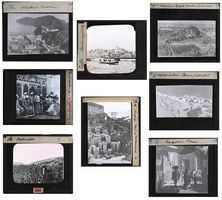 8 Historische Glas Dia Fotografien, Arabien, Jaffa, Bagdad
