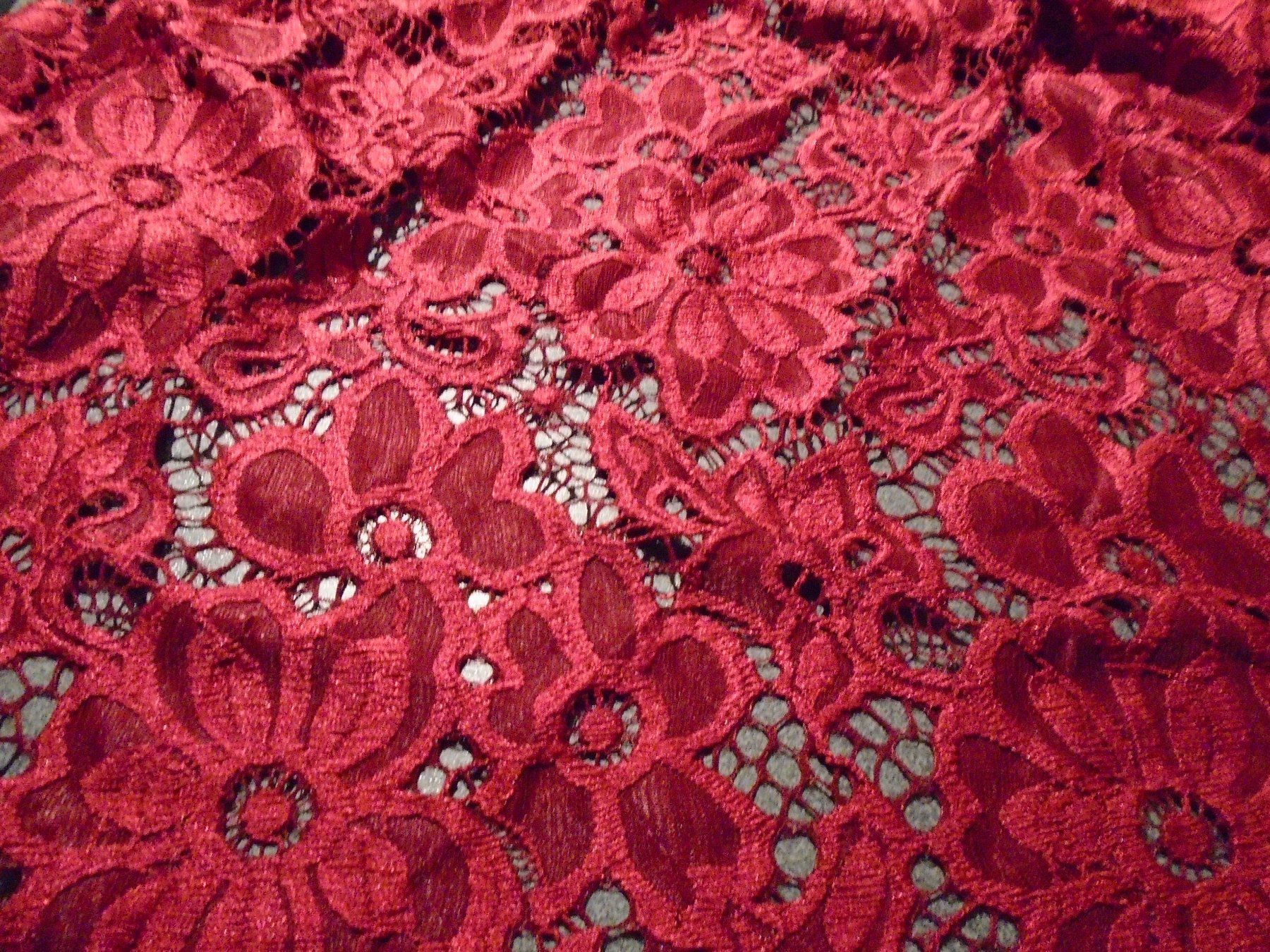 Tessuti: Stoff rot / Blumenmuster – Usato da Zürich venduto da abraxas1291 1