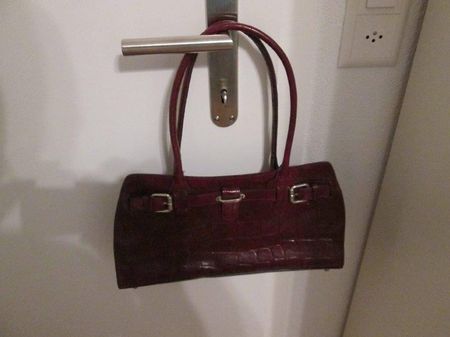 Handtasche Marke Prüne weinrot 100% Leder (957-TMZ)